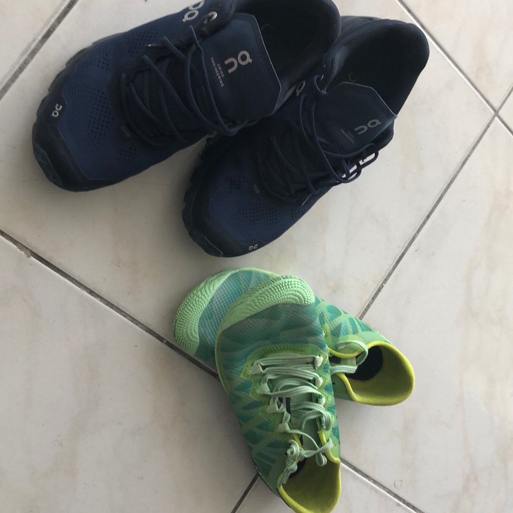 On cloud tennis shoe and merrel barefoot runners